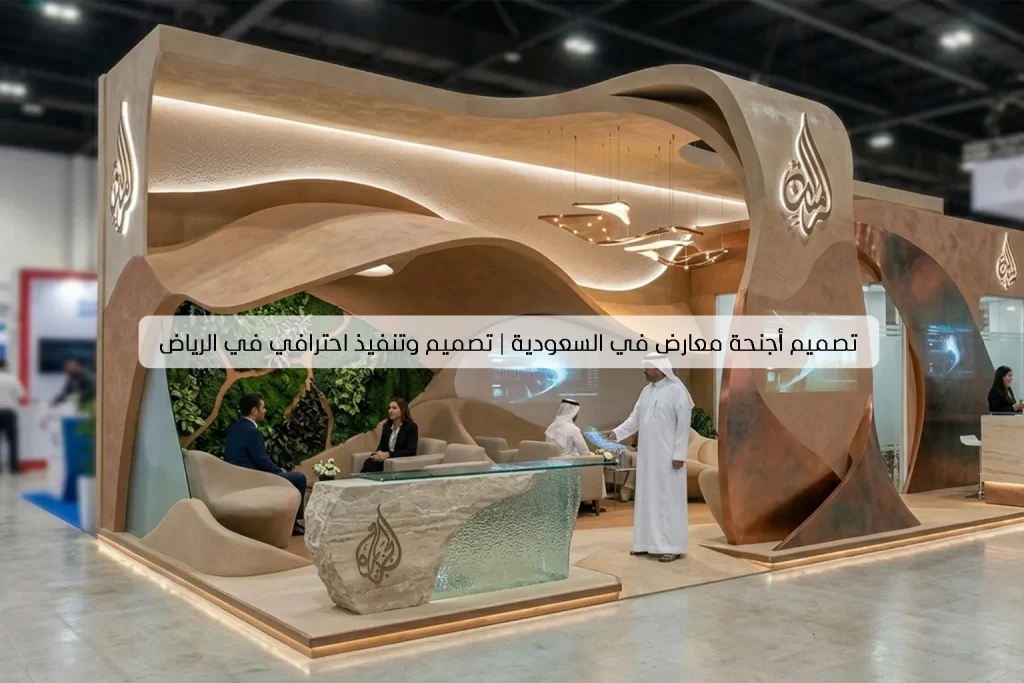 تصميم أجنحة معارض في السعودية تصميم وتنفيذ احترافي في الرياض